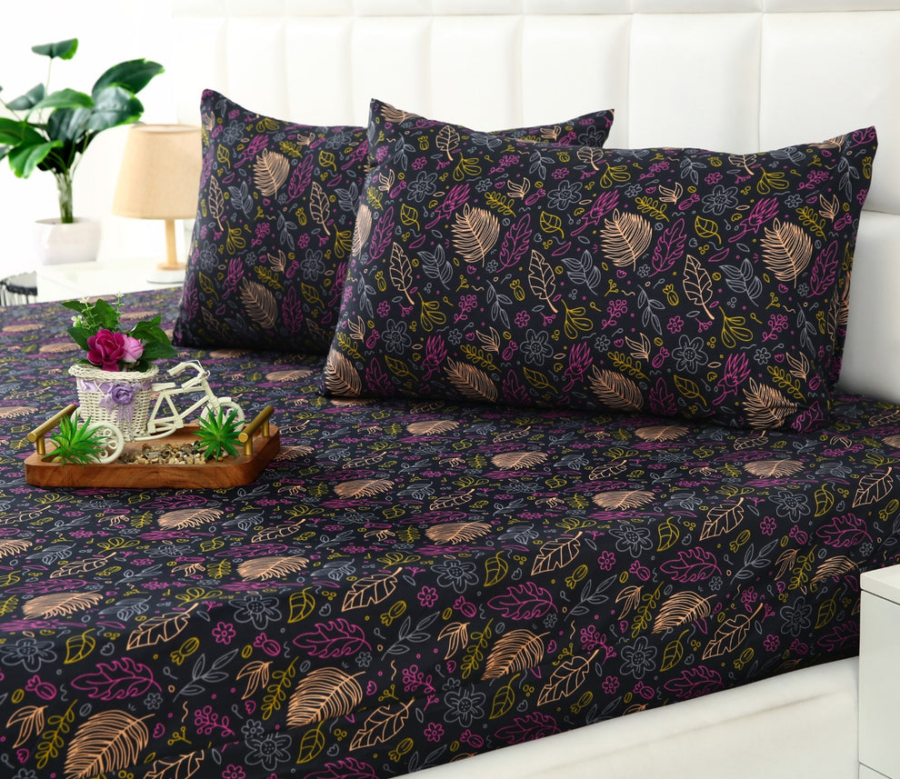 Fitted Bed Sheet-Black Lily - Image 3